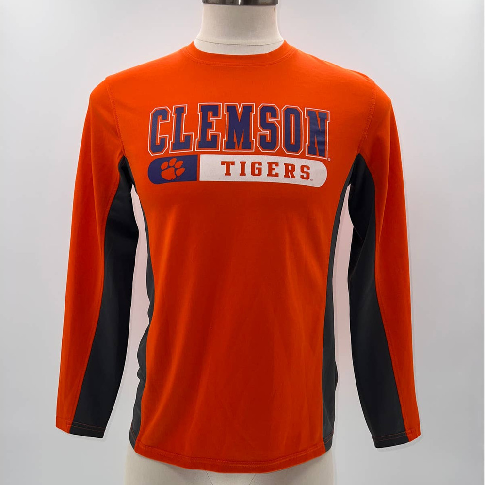Gear For Sports Clemson Tigers Orange/Gray Long Sleeve Athletic Shirt-M